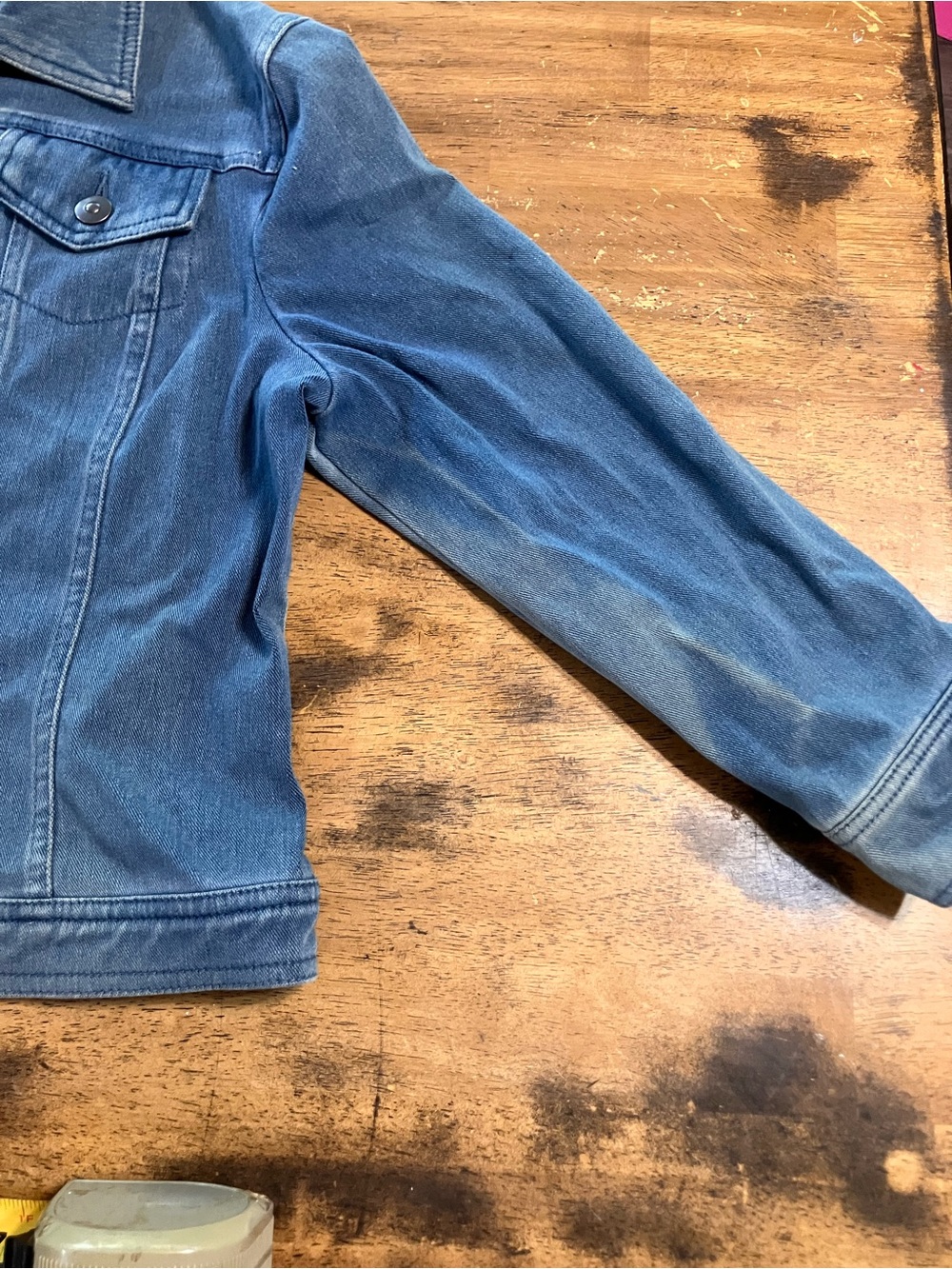 Distressed Ruby Rd. Blue Denim Button-Front Jacket - Picture 5 of 9